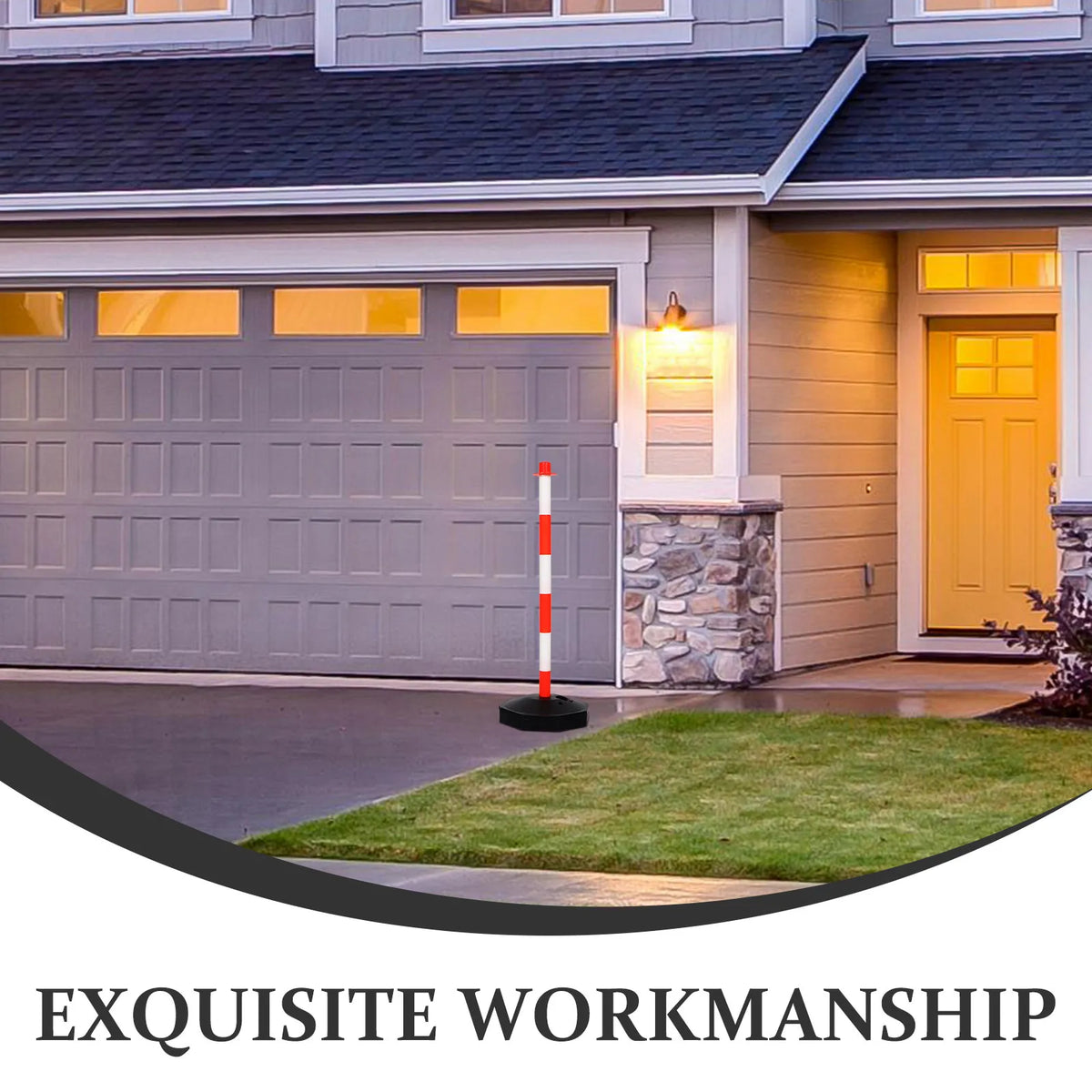 Water-Fillable Delineator Post – High-Visibility Driveway Safety Traffic Safety Post PLUSH