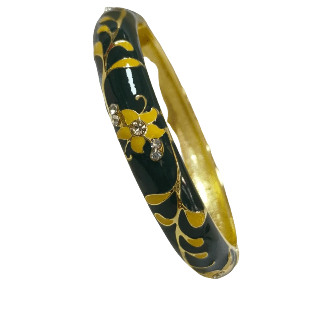 Chinese Cloisonne Enamel Flower Bangle Bracelet for Women Enamel Bangle Bracelet PLUSH 3