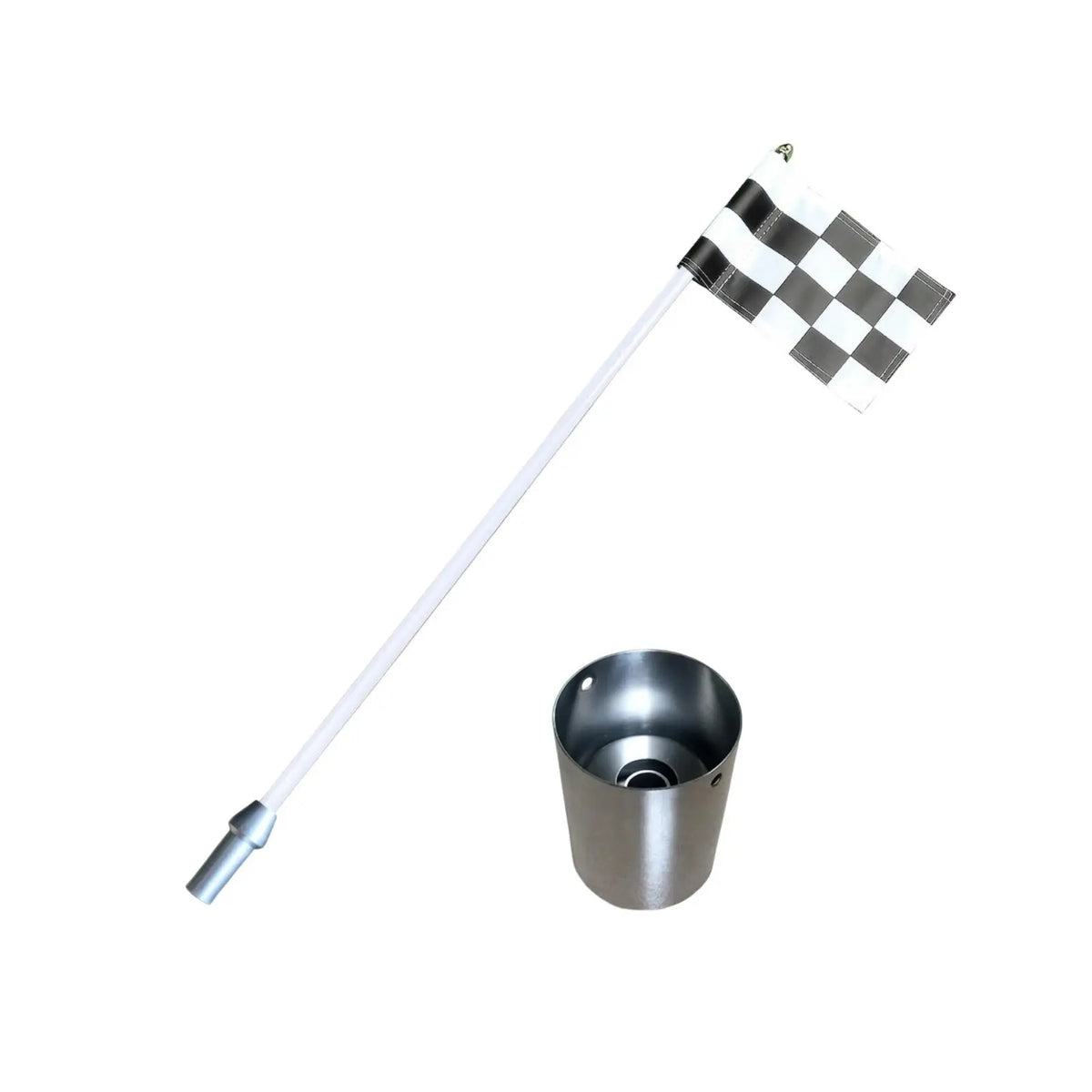 Golf Flag Pole with Stainless Steel Cup – Yard Practice Set Golf Practice Set PLUSH BlkwhtPlaid85CM