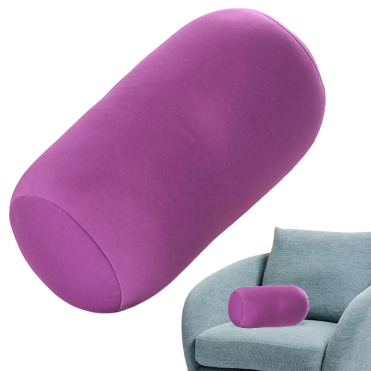 Microbead Cylindrical Roll Pillow – Soft Travel & Neck Support Microbead Roll Pillow PLUSH