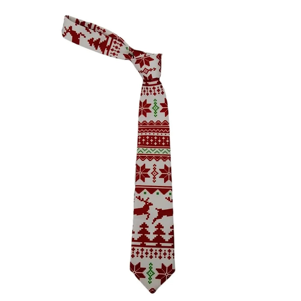Men's Christmas Novelty Necktie – Santa, Snowflakes & Xmas Novelty Necktie PLUSH Style 2