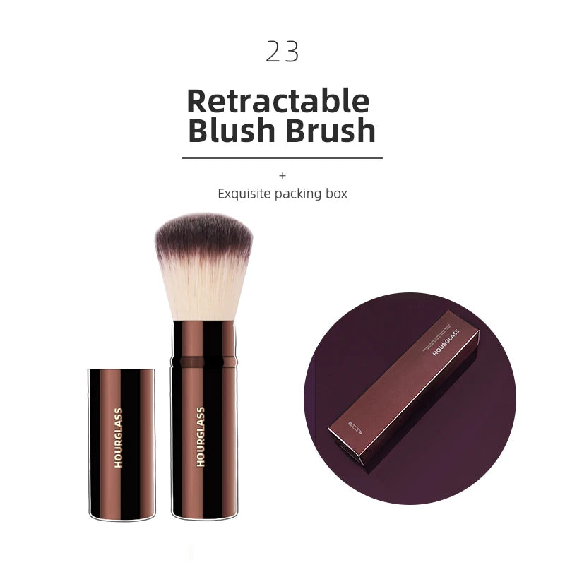 Hourglass Makeup Brush – Foundation, Blush, Eye & Bronzer Makeup Brush PLUSH 23