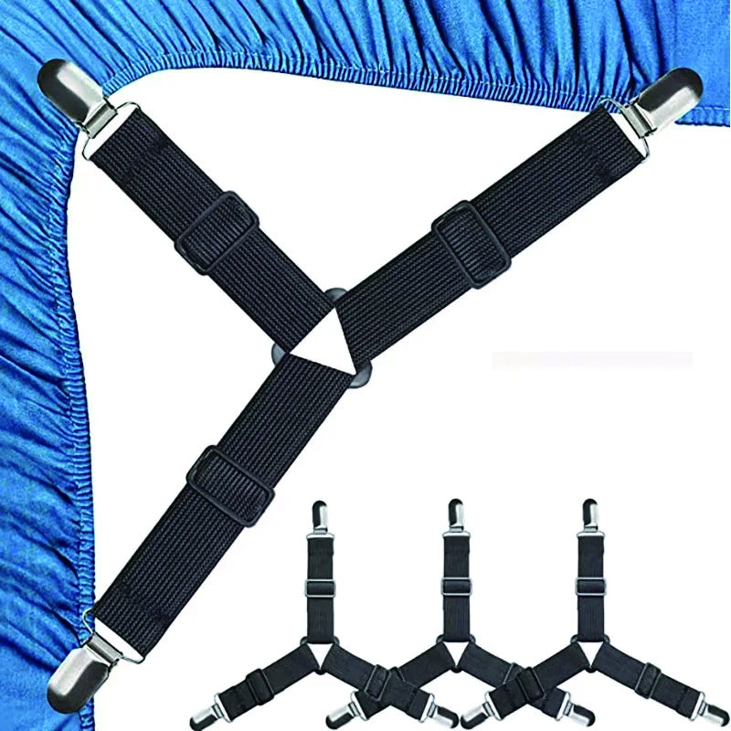 Bed Sheet Corner Clips & Mattress Straps – 4pcs Set Sheet Corner Clips PLUSH