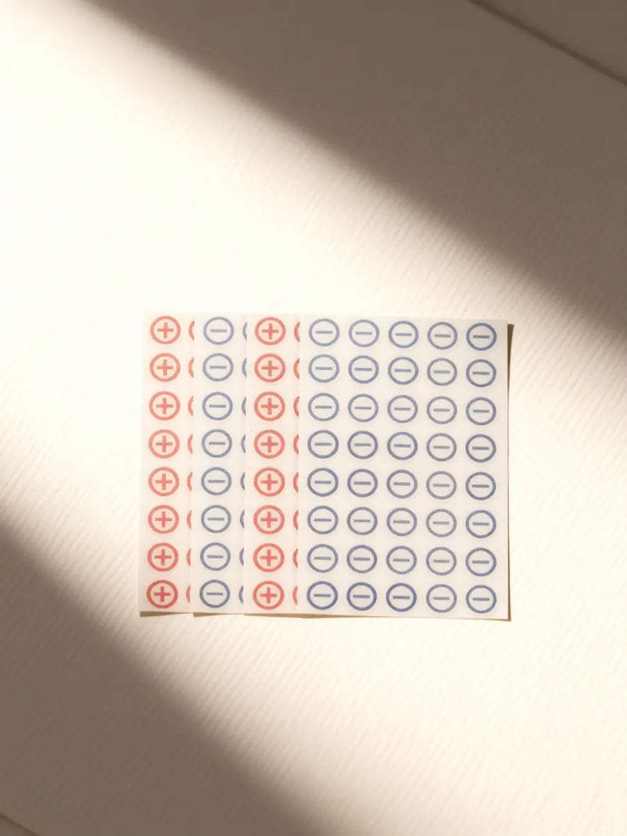 Polarity Safety Stickers – 4-Sheet Battery & Electrical Labels Safety Warning Stickers PLUSH