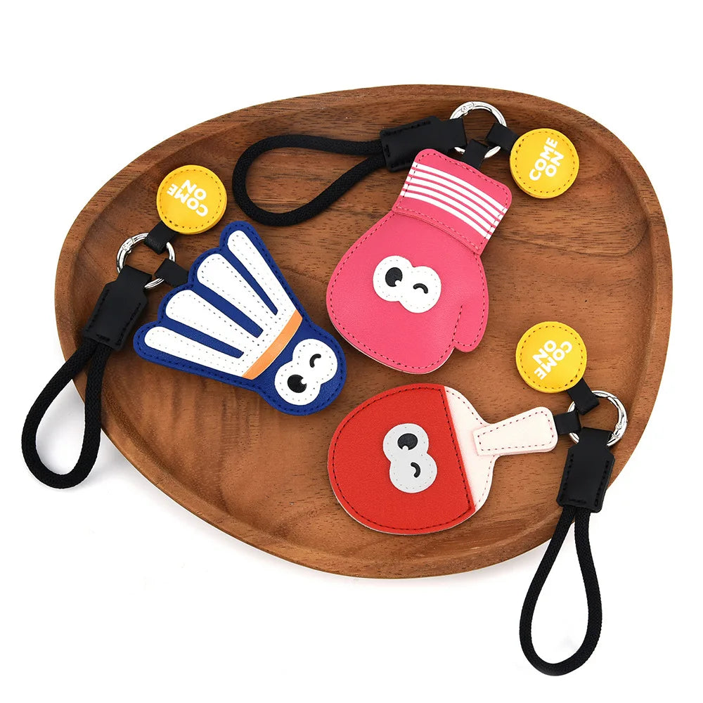 Sports Leather Keychain – Table Tennis, Badminton & Boxing Sports Keychain PLUSH
