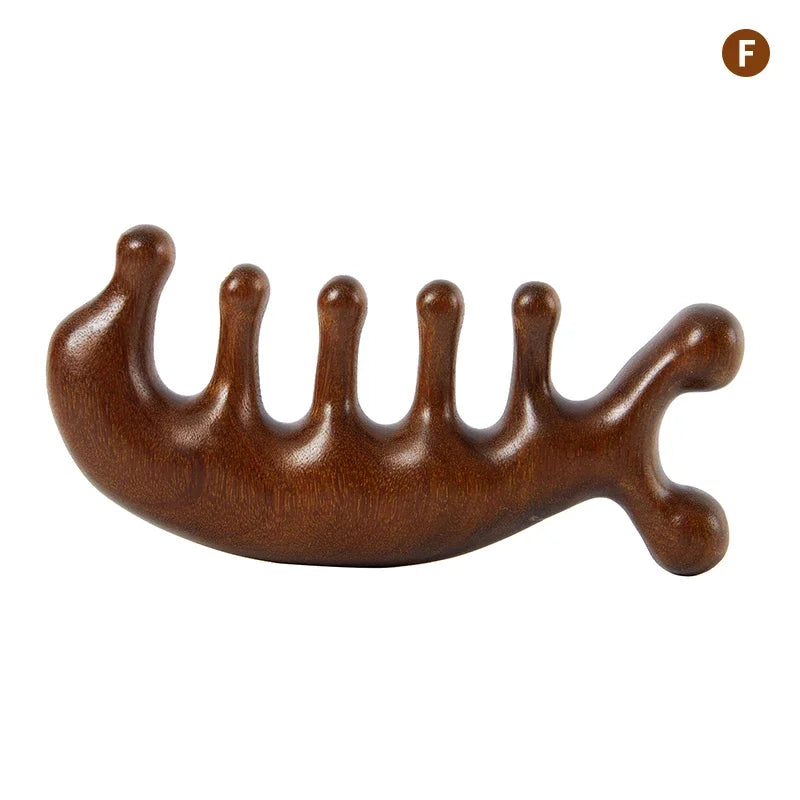 Sandalwood Gua Sha Massage Comb – Scalp & Facial Tool Gua Sha Massage Comb PLUSH