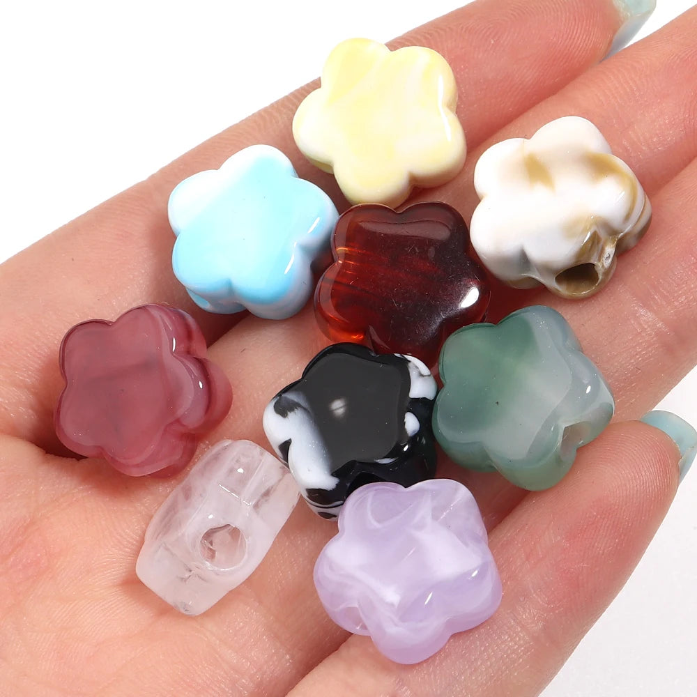 30pcs 15mm Two-Tone Flower Acrylic Spacer Beads – DIY Jewelry Acrylic Spacer Beads PLUSH