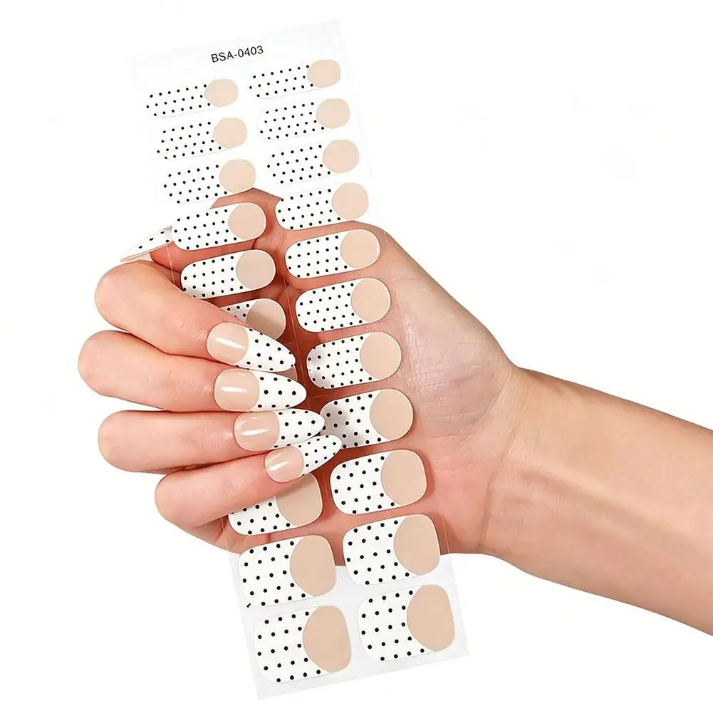 Polka Dot Gel Nail Strips – Waterproof Full Cover Nail Wraps Gel Nail Wraps PLUSH A CN