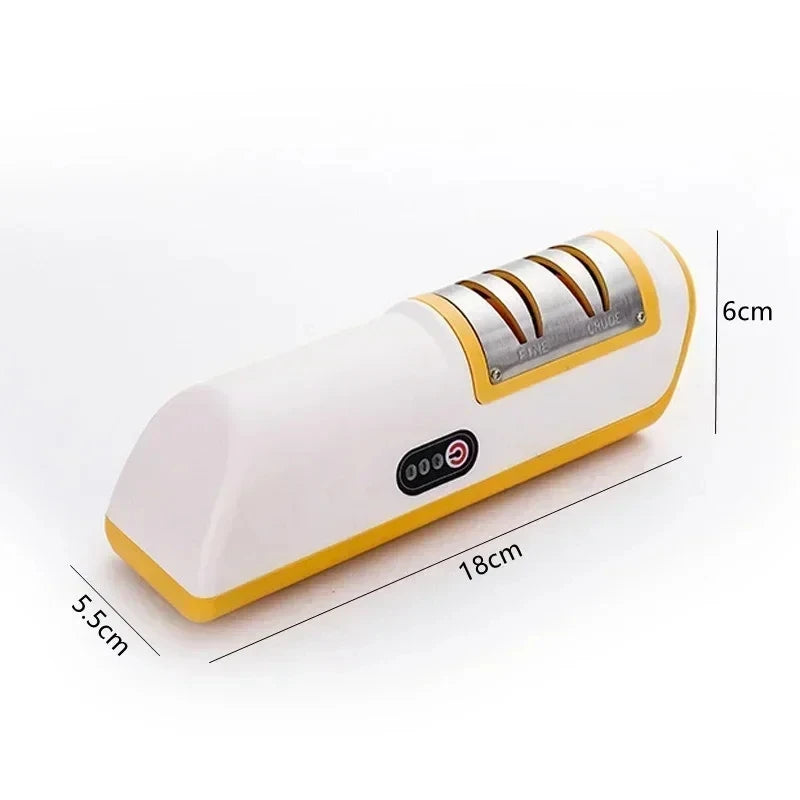 Electric Knife Sharpener – Automatic Non-Slip Kitchen Tool Electric Knife Sharpener PLUSH YELLOW L