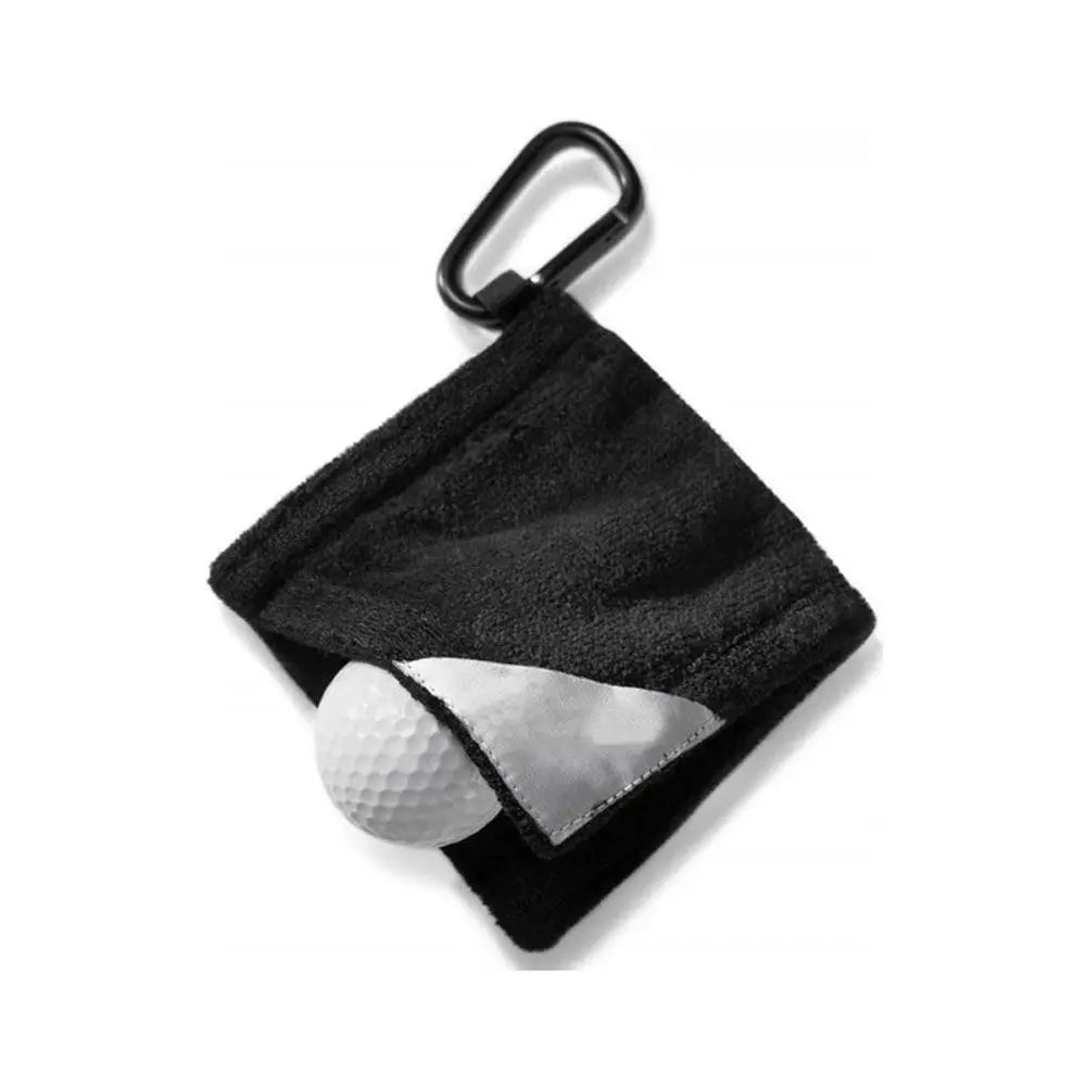 Golf Cleaning Kit – Cotton Towel with Hook Clip | Golf Accessories Golf Cleaning Towel PLUSH black