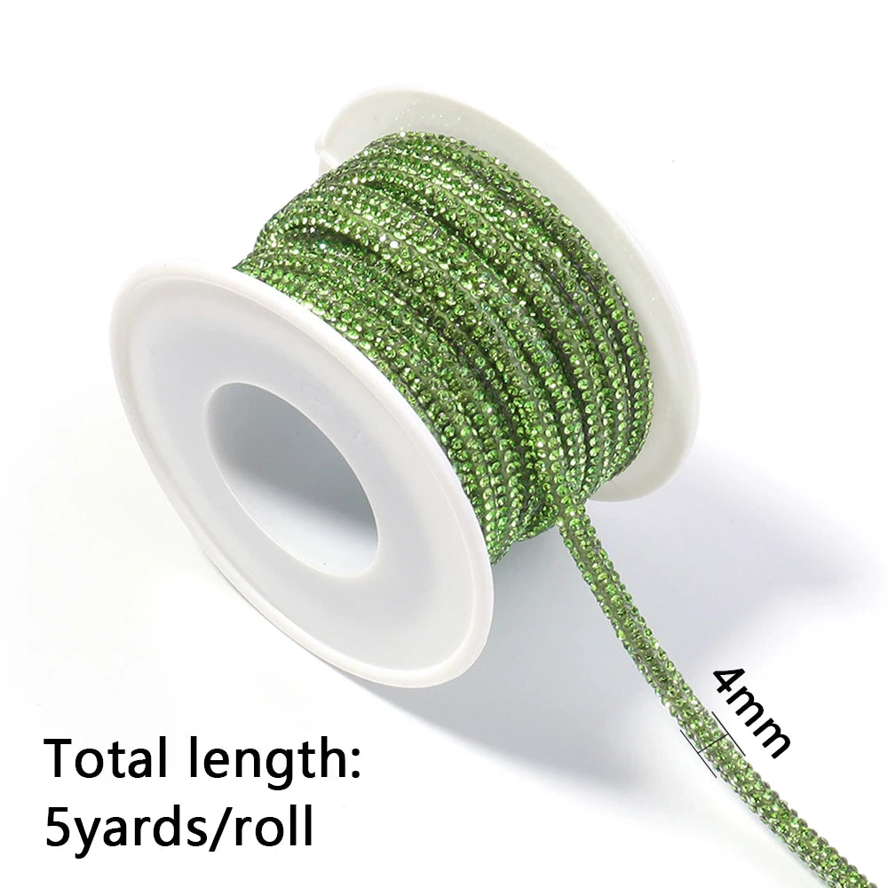 5 Yards Rhinestone Crystal Cup Chain Cord – DIY Jewelry & Crafts Rhinestone Craft Cord PLUSH