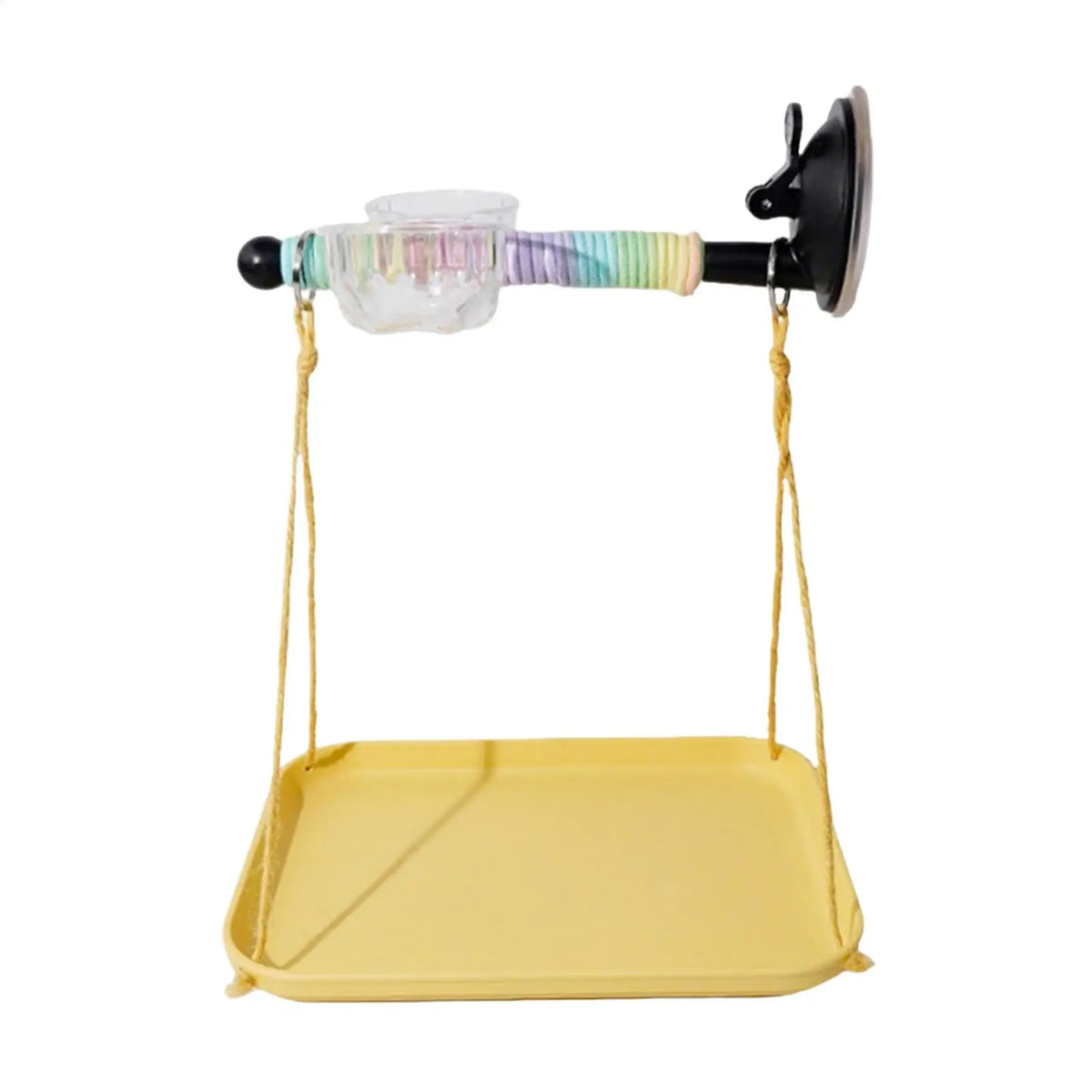 Window Bird Perch Suction Cup & Droppings Tray – Parakeet Bird Perch Stand PLUSH