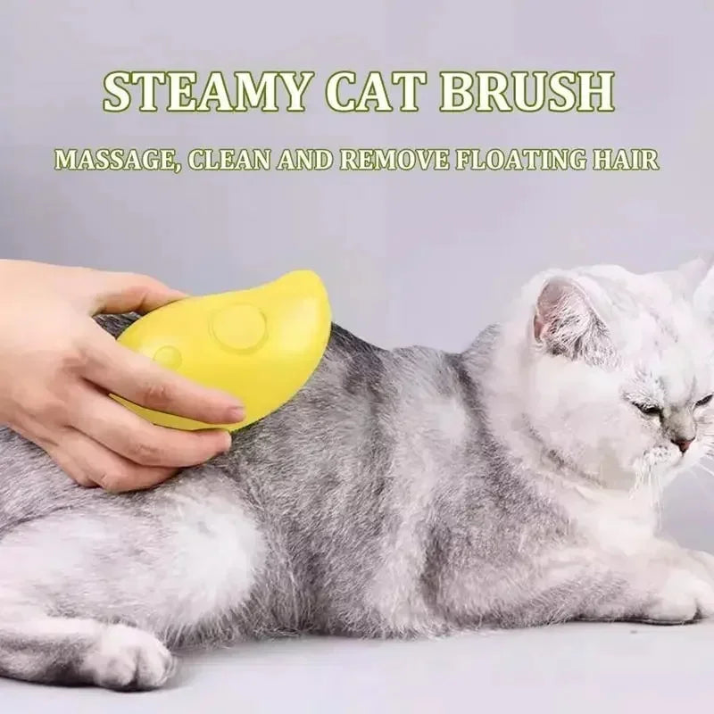 Electric Steam Spray Cat Grooming Brush – Soft Silicone Comb Pet Grooming Brush PLUSH