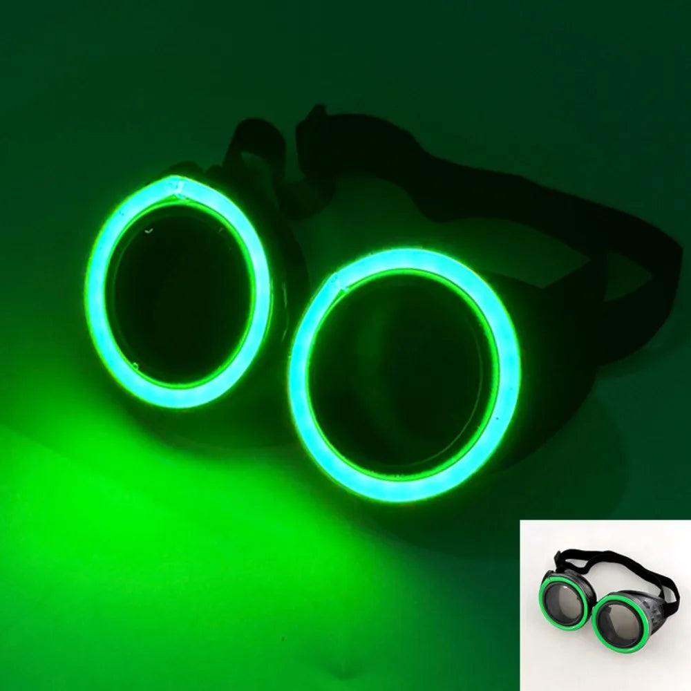 LED Glowing Glasses – Light Up Party Eyewear for Festivals LED Party Glasses PLUSH Green Light