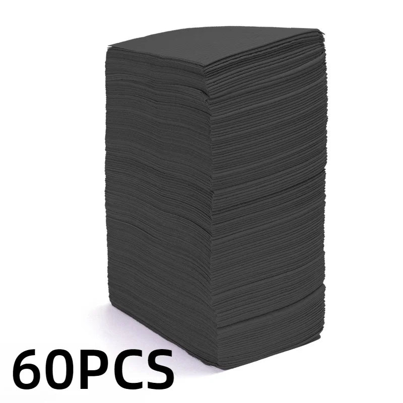 Disposable Nail Table Mats Waterproof Work Surface Covers 30/60pcs Nail Table Mats PLUSH Black-60PCS