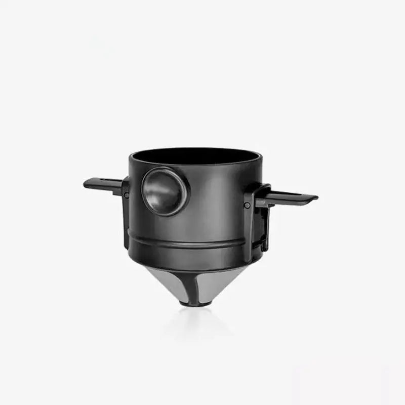 Foldable Titanium Coffee Dripper – Reusable Dual Mesh Filter Coffee Dripper PLUSH Black
