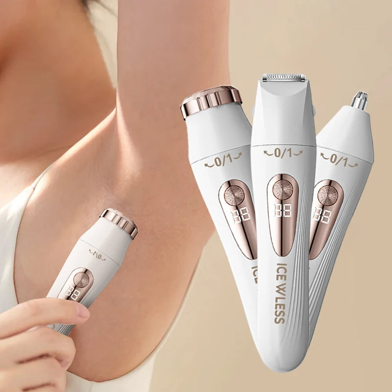 Women's 3-in-1 Electric Shaver USB Rechargeable LCD Display Women's Electric Shaver PLUSH