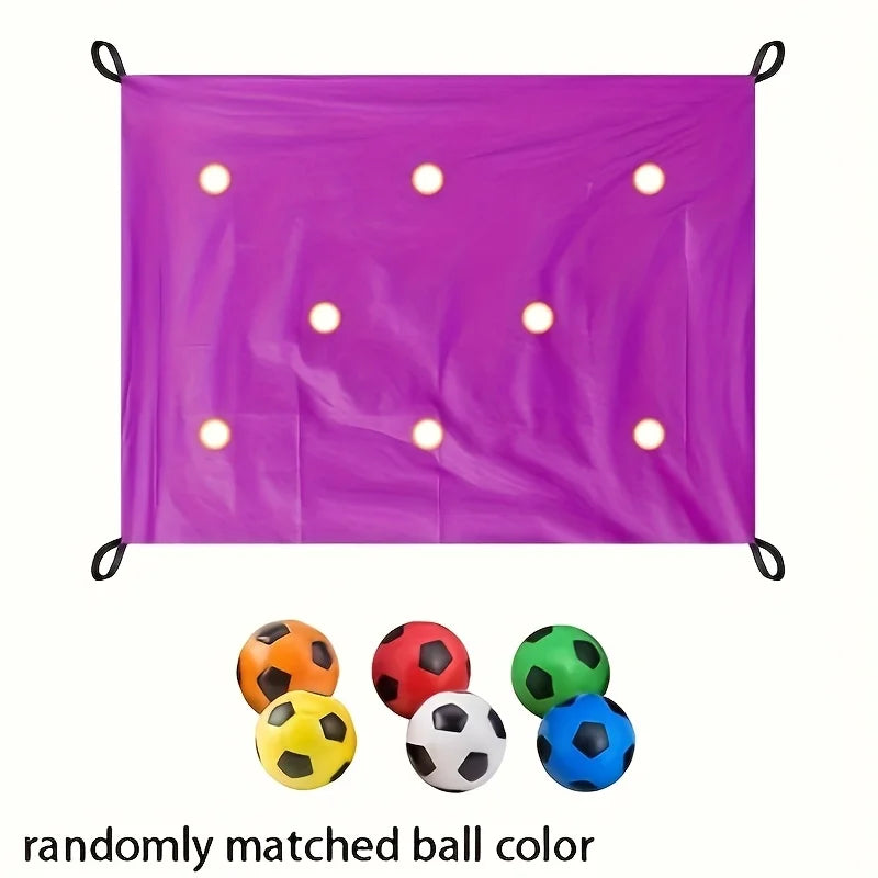 Team Building Throw Ball Cave Mat Game Set – 200×145cm, 6 Balls Team Building Game Set PLUSH Purple