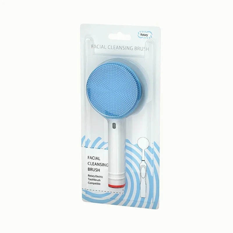 Silicone Facial Cleansing Brush Head for Oral-B Electric Toothbrush Facial Cleansing Brush PLUSH Blue