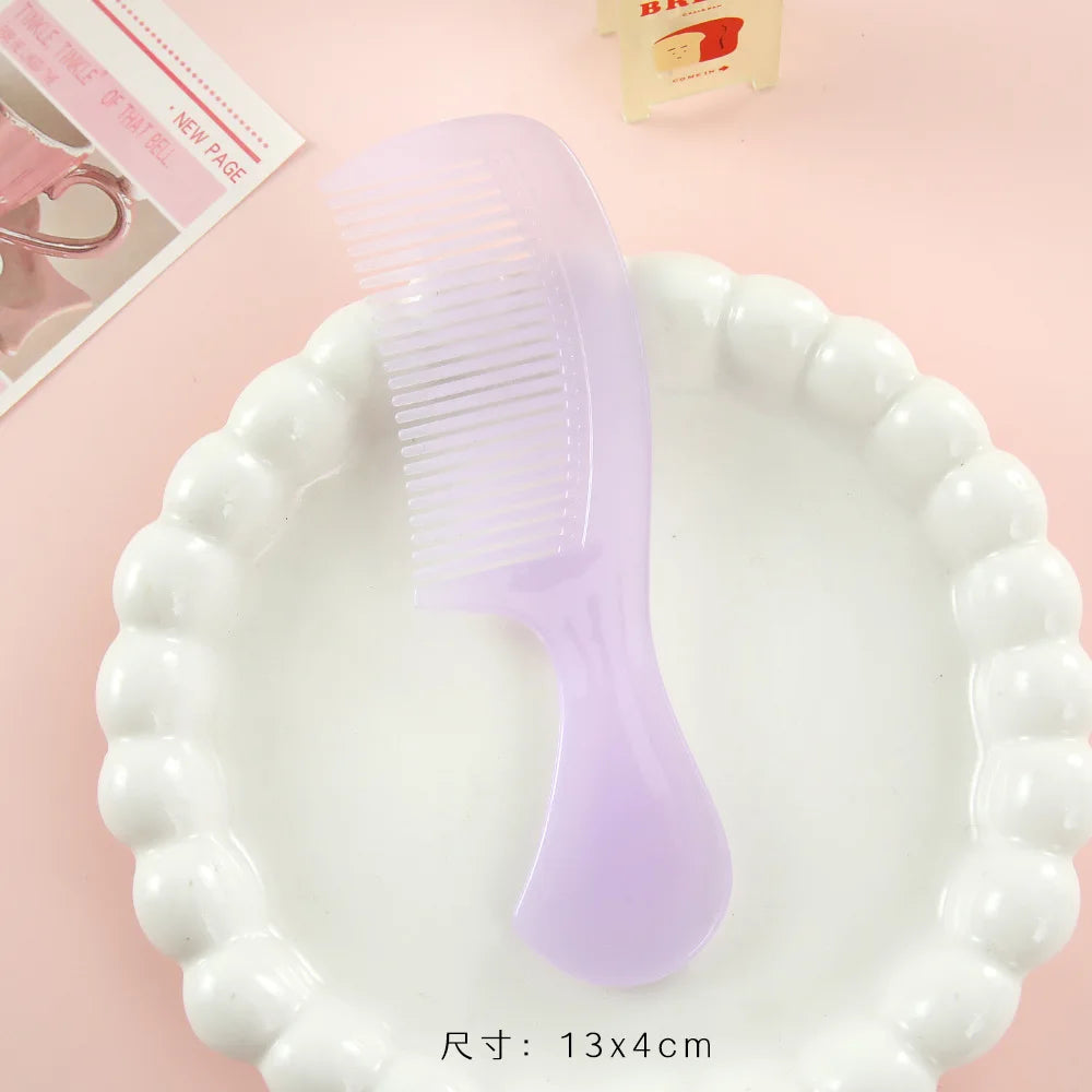 Mini Macaron Cute Pocket Hair Comb – Portable Plastic Comb Pocket Hair Comb PLUSH Jelly purple