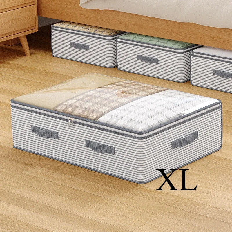 Large Non-Woven Storage Bag Clear Window – Under Bed Organizer Storage Organizer Bag PLUSH