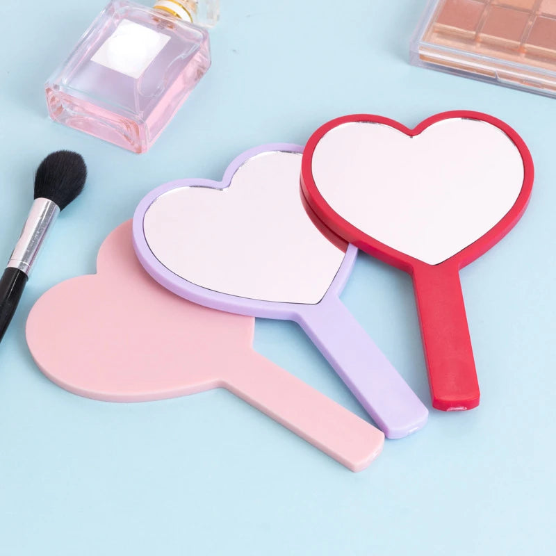 Heart-Shaped Handheld Vanity Mirror – Cute Portable Makeup Mirror Handheld Vanity Mirror PLUSH