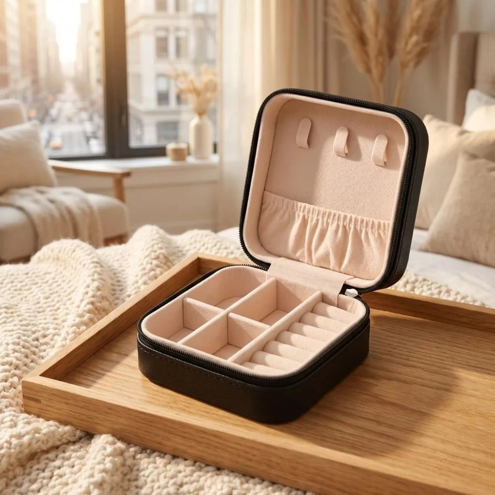 Retro Square PU Leather Jewelry Organizer Box | Stackable Jewelry Organizer Box PLUSH