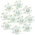 20pcs Gold-Trim Rhinestone Sunflower Flat Back Acrylic Beads DIY Flat Back Craft Beads PLUSH blue