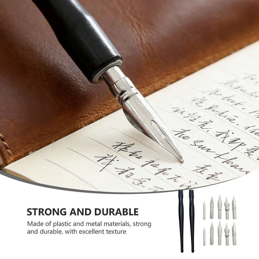 Cartoon Dip Pen Set – 2 Holders & 10 Nibs | Manga & Calligraphy Dip Pen Set PLUSH