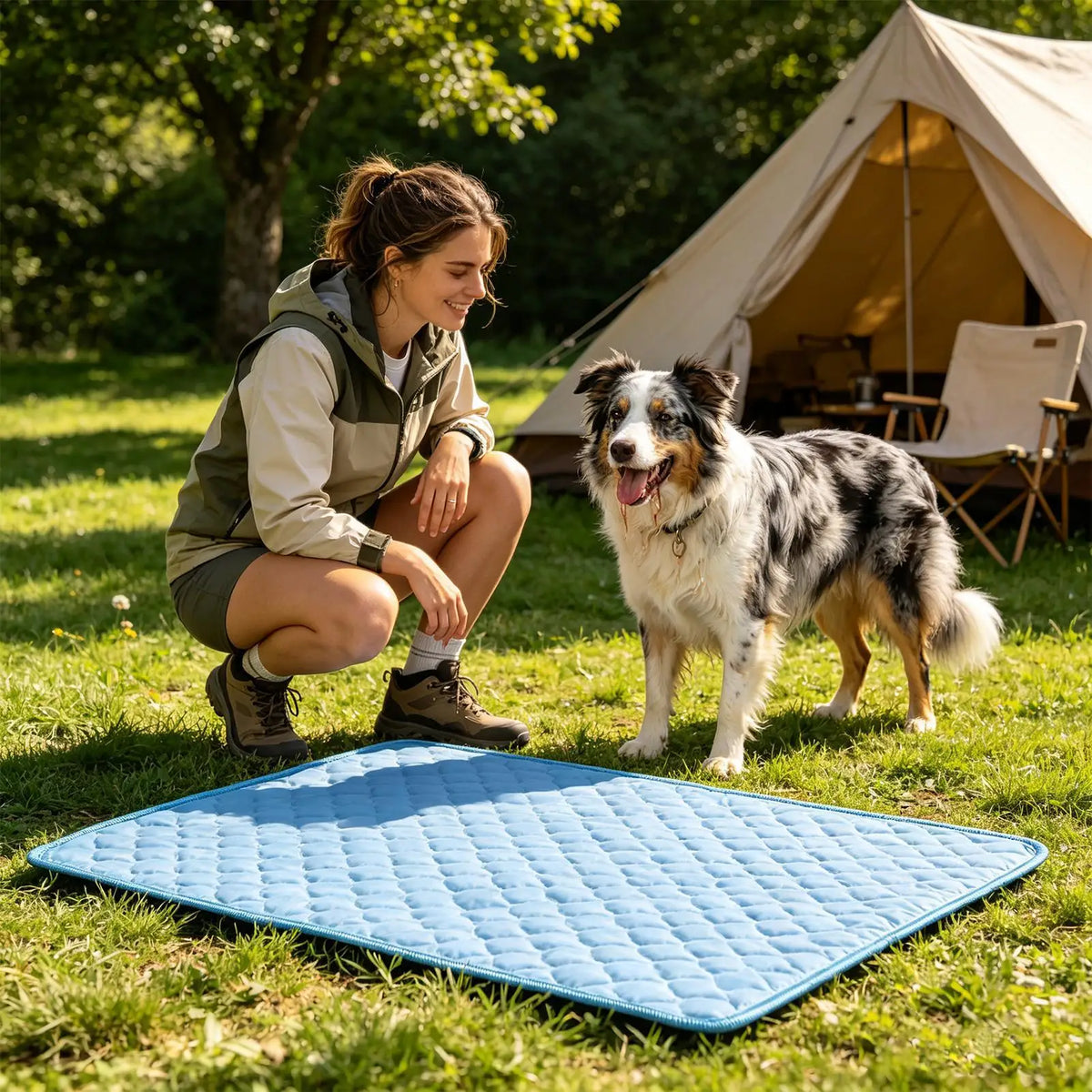 Pet Cooling Mat for Dogs & Cats – Washable Summer Ice Silk Pad Pet Cooling Mat PLUSH