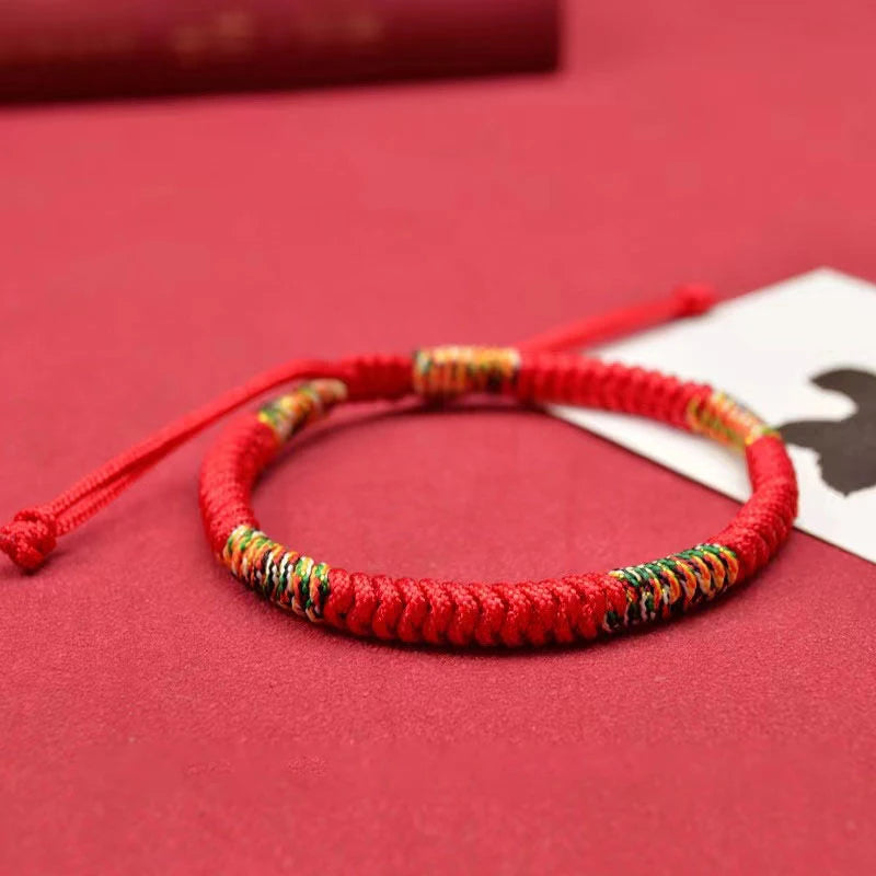 Tibetan Lucky Red String Bracelet – Braided Adjustable Unisex Braided String Bracelet PLUSH