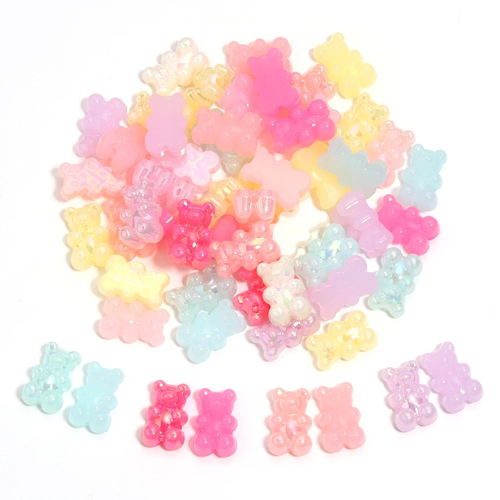 50pcs Jelly Bear Acrylic Spacer Beads – DIY Jewelry Making Acrylic Spacer Beads PLUSH