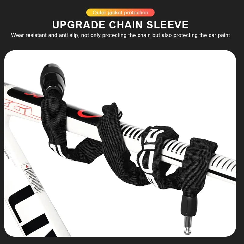 RIDERACE Bicycle Chain Lock Anti-Theft MTB E-Bike Scooter Bicycle Chain Lock PLUSH