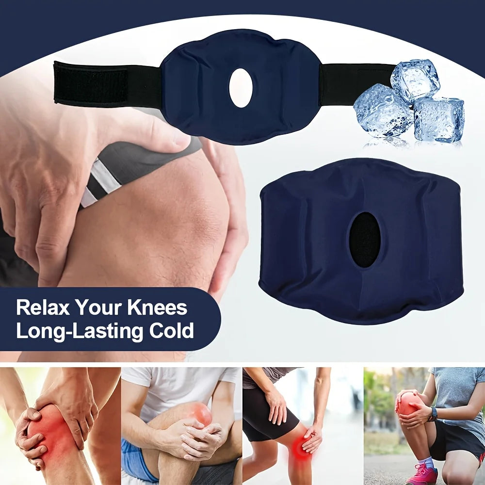 Reusable Knee Ice Pack Wrap – Adjustable Cold Compress Gel Pad Cold Compress Wrap PLUSH