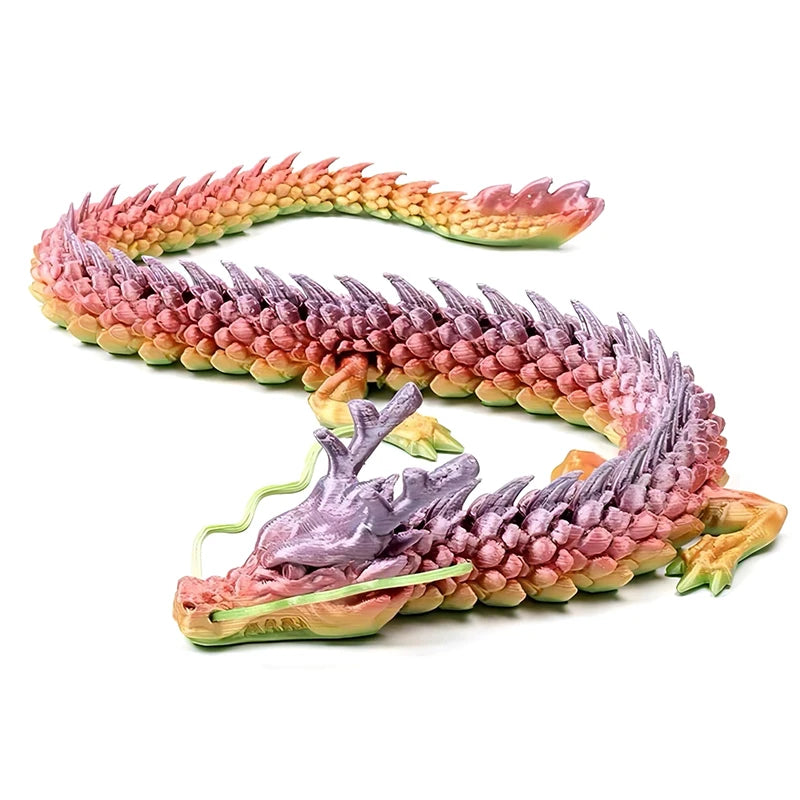 3D Printed Chinese Dragon Movable Joints Figurine 30cm Dragon Figurine PLUSH