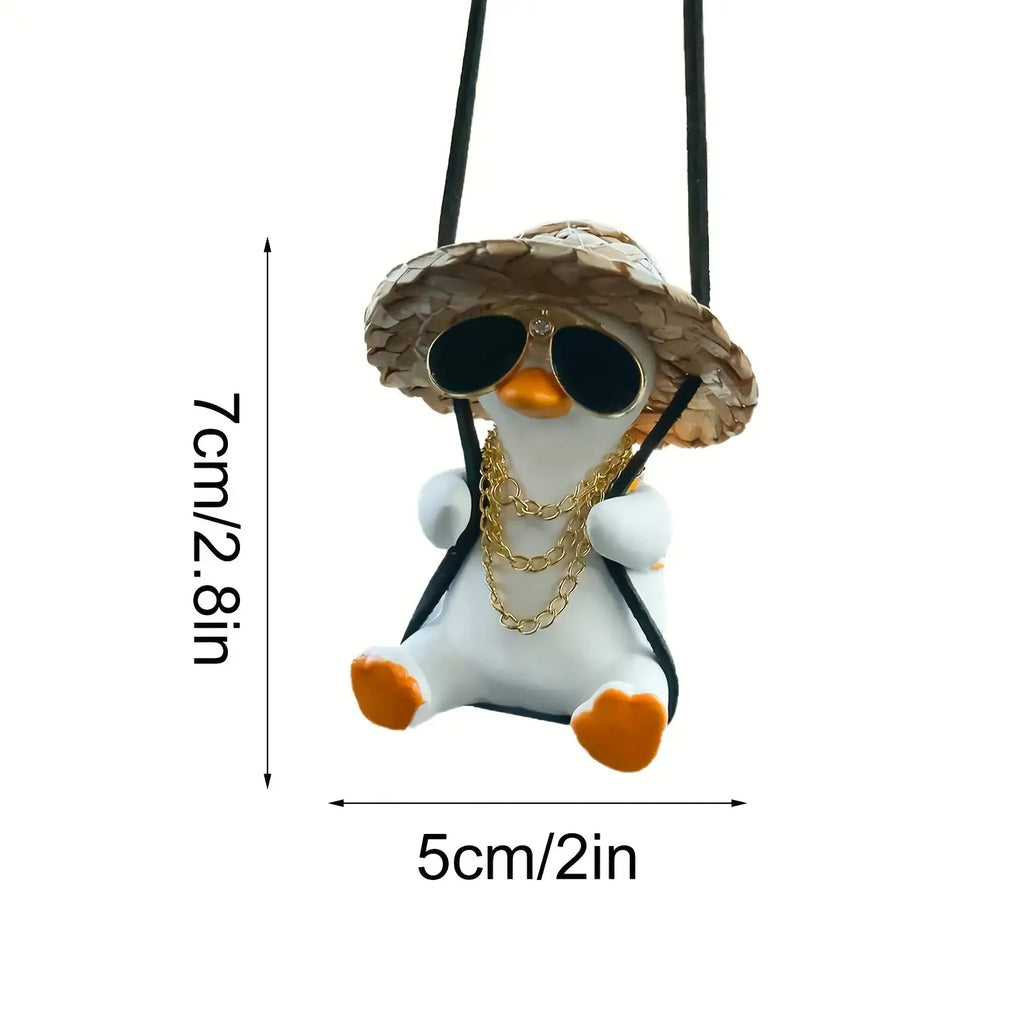 Swinging Duck Car Charm – Anime Rearview Mirror Ornament Car Hanging Ornament PLUSH