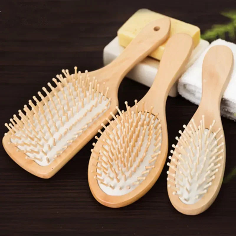 Bamboo Wood Hair Brush & Scalp Massage Comb | Natural Care Hair Brush Comb PLUSH