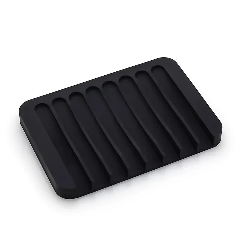 Silicone Square Soap Holder with Drainage – No Drilling Soap Dish Holder PLUSH