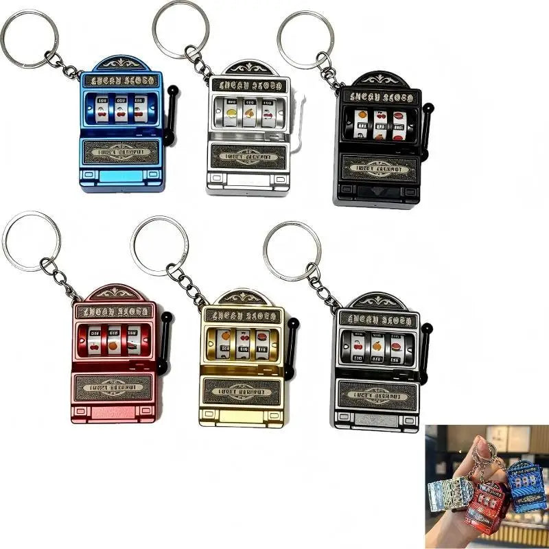 Mini Slot Machine Keychain – Lucky Jackpot Pocket Arcade Toy Novelty Keychain Toy PLUSH