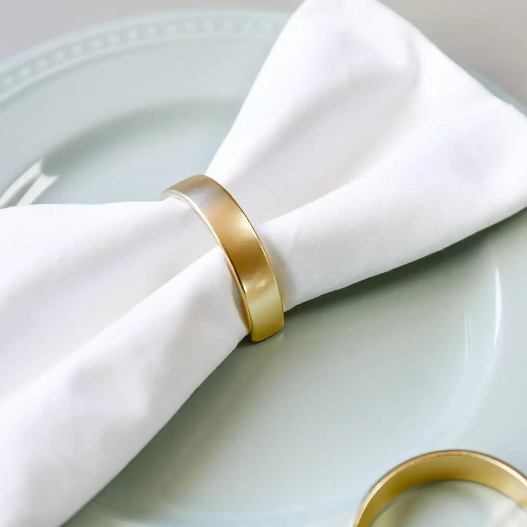 Brushed Gold Cuff Napkin Rings | Wedding & Banquet Table Décor Napkin Rings PLUSH