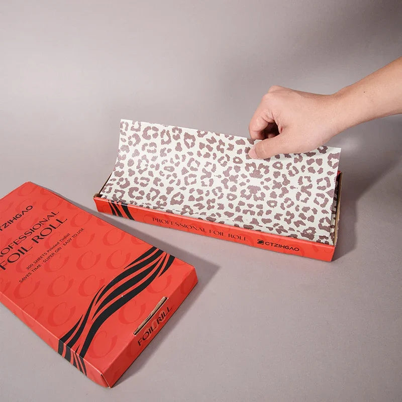 Leopard Print Hair Coloring Foil Roll – 300 Sheets Hair Coloring Foil PLUSH