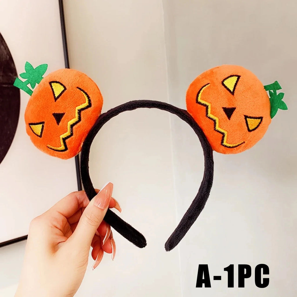 Halloween Pumpkin & Devil Headbands – Costume Party Set Halloween Headband Set PLUSH A 1PC