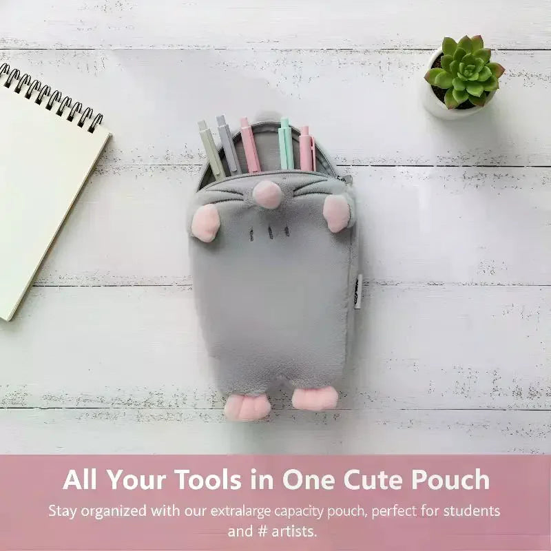 Large Capacity Cute Animal Plush Pencil Case – School & Gift Plush Pencil Case PLUSH