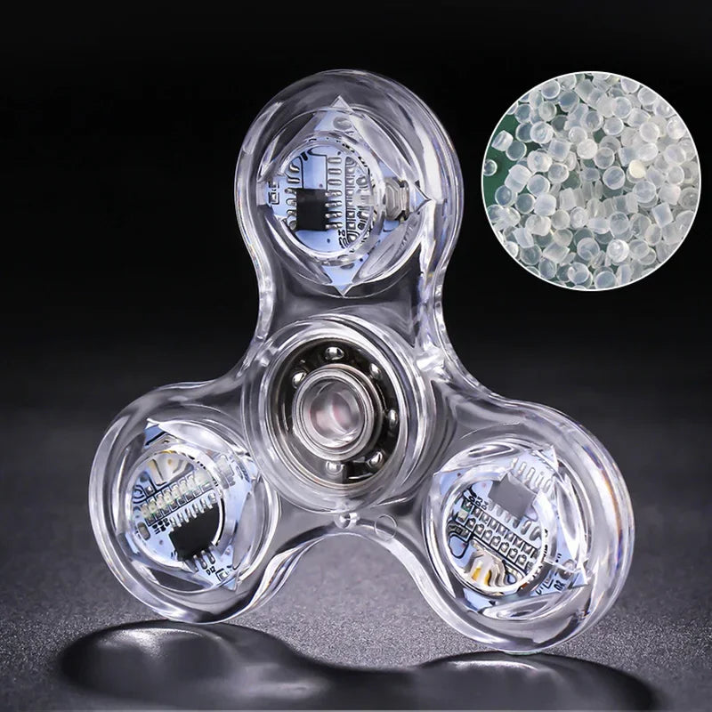 Glow in the Dark LED Fidget Spinner – Tri-Spinner Toy LED Fidget Spinner PLUSH