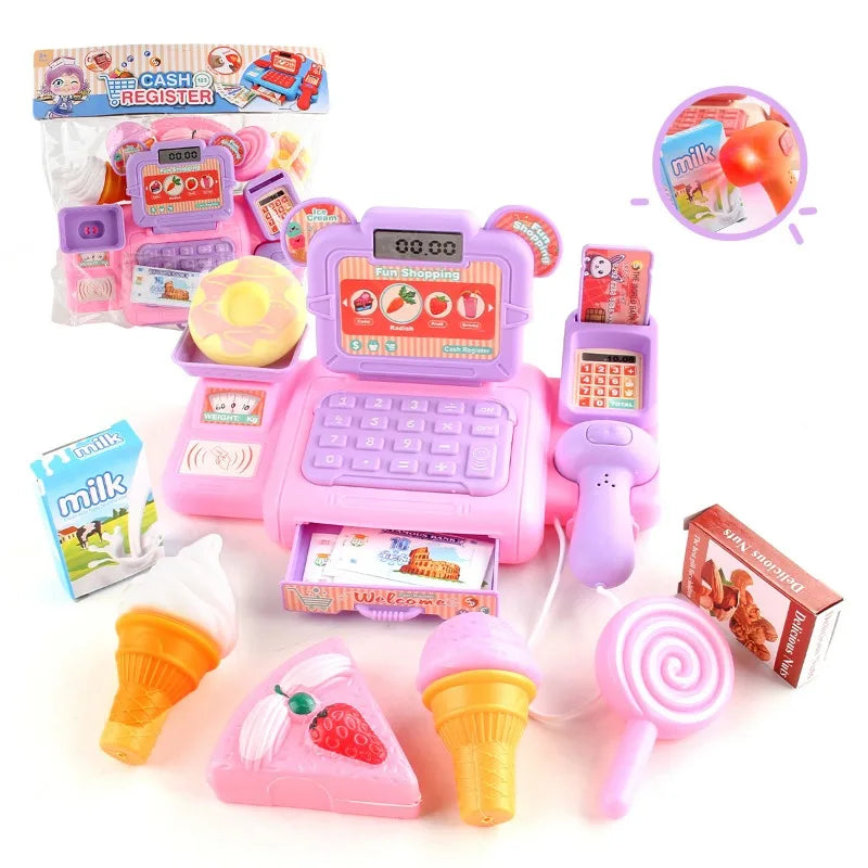 Kids Pretend Play Cash Register Toy – Mini Supermarket Set Pretend Play Set PLUSH