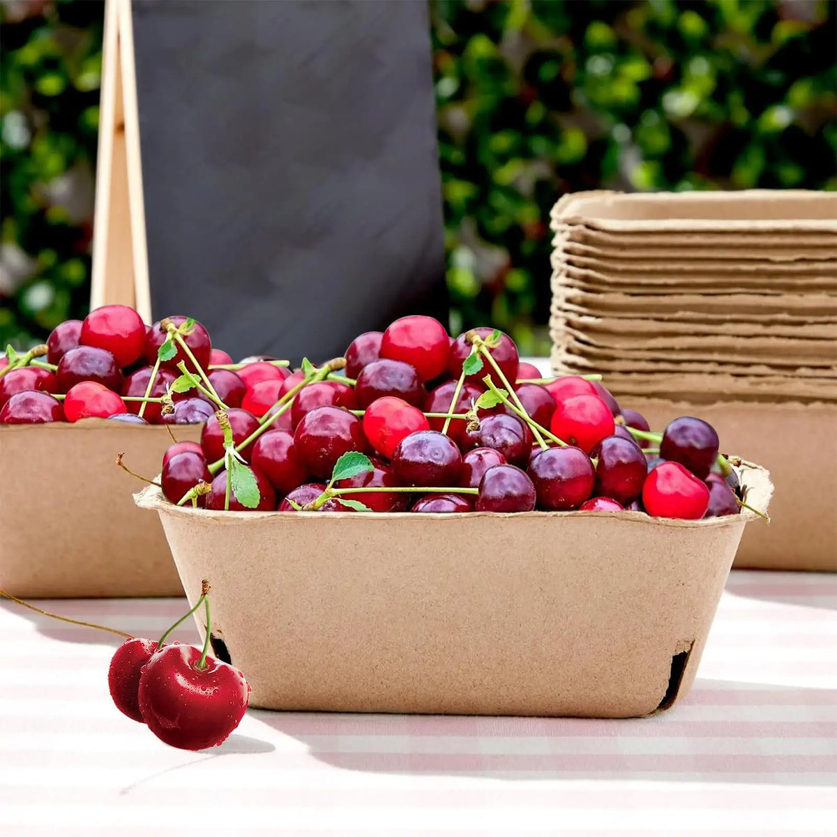 50pcs Paper Pulp Berry Baskets – Eco Fruit Storage Trays Fruit Storage Basket PLUSH