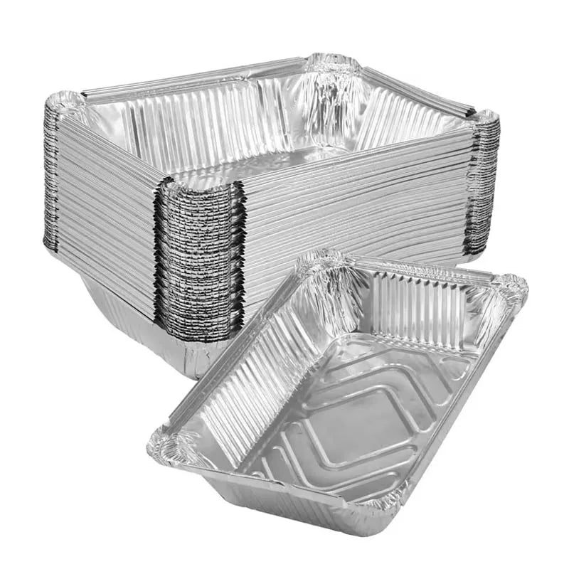 Disposable Aluminum Foil Tray Pans 1000ml – 20 or 50 Pack Disposable Baking Tray PLUSH 1000ML 20PCS