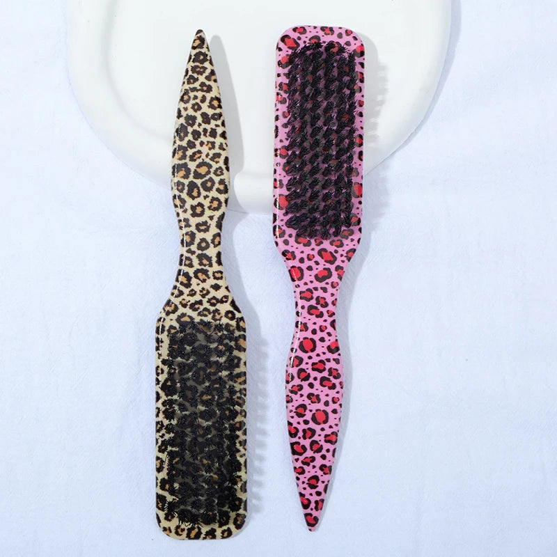 Boar Bristle Slick Back Hair Brush – Edge Control & Styling Hair Styling Brush PLUSH