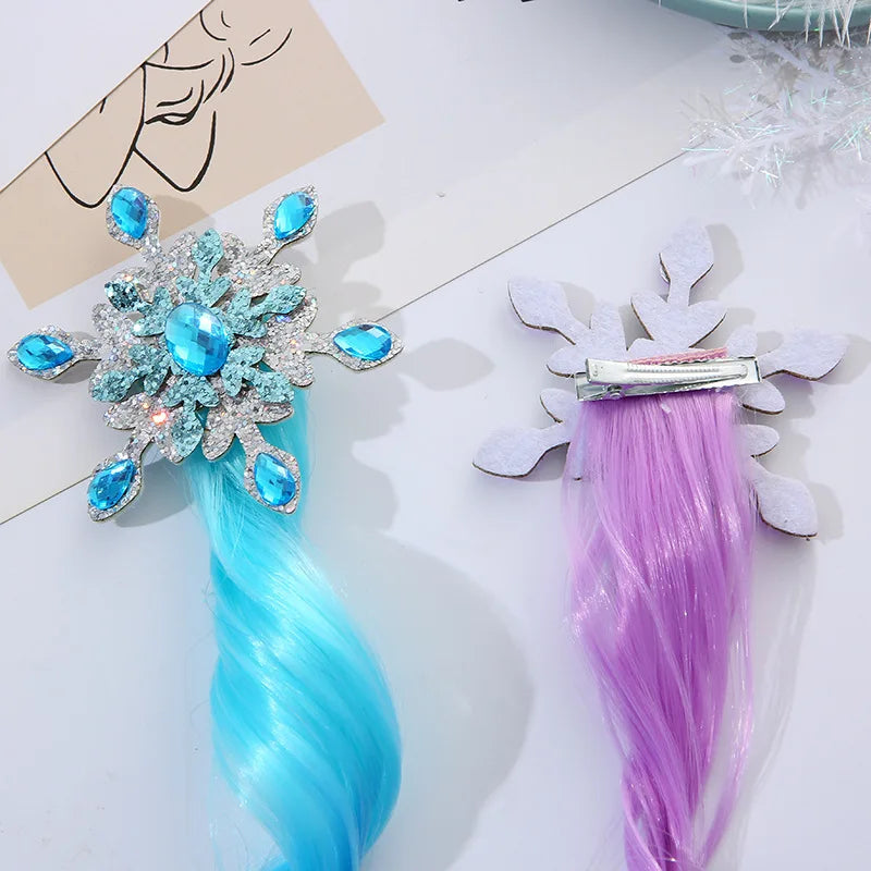 Girls Gradient Color Wig Hair Clip – Curly Princess Braid Kids Hair Clip PLUSH