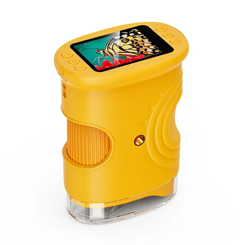1000X Digital Pocket Microscope for Kids – 4K 2" Screen Kids Digital Microscope PLUSH Yellow